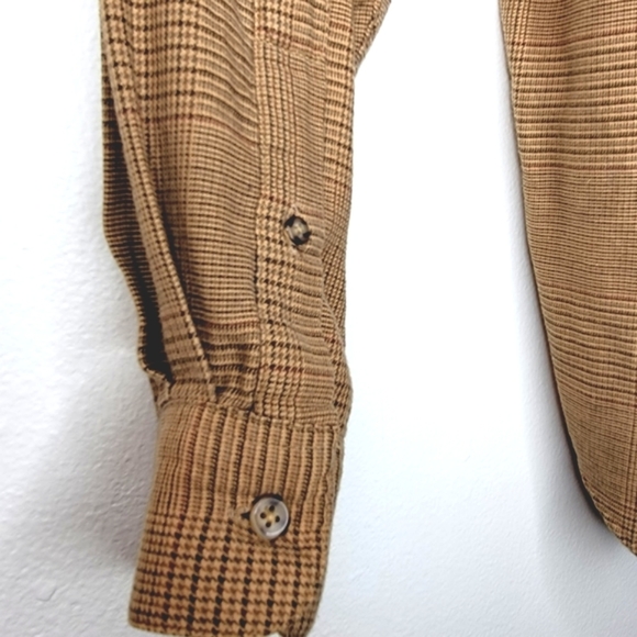 Men's Casual Button-Down Shirts - Beige and Brown - Picture 12 of 16